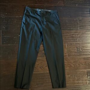 Daniel Hechter Black Dress Pants Flat-Front Tailored